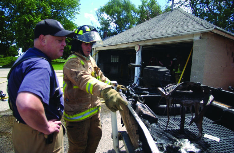 Garage fire on HWY N
